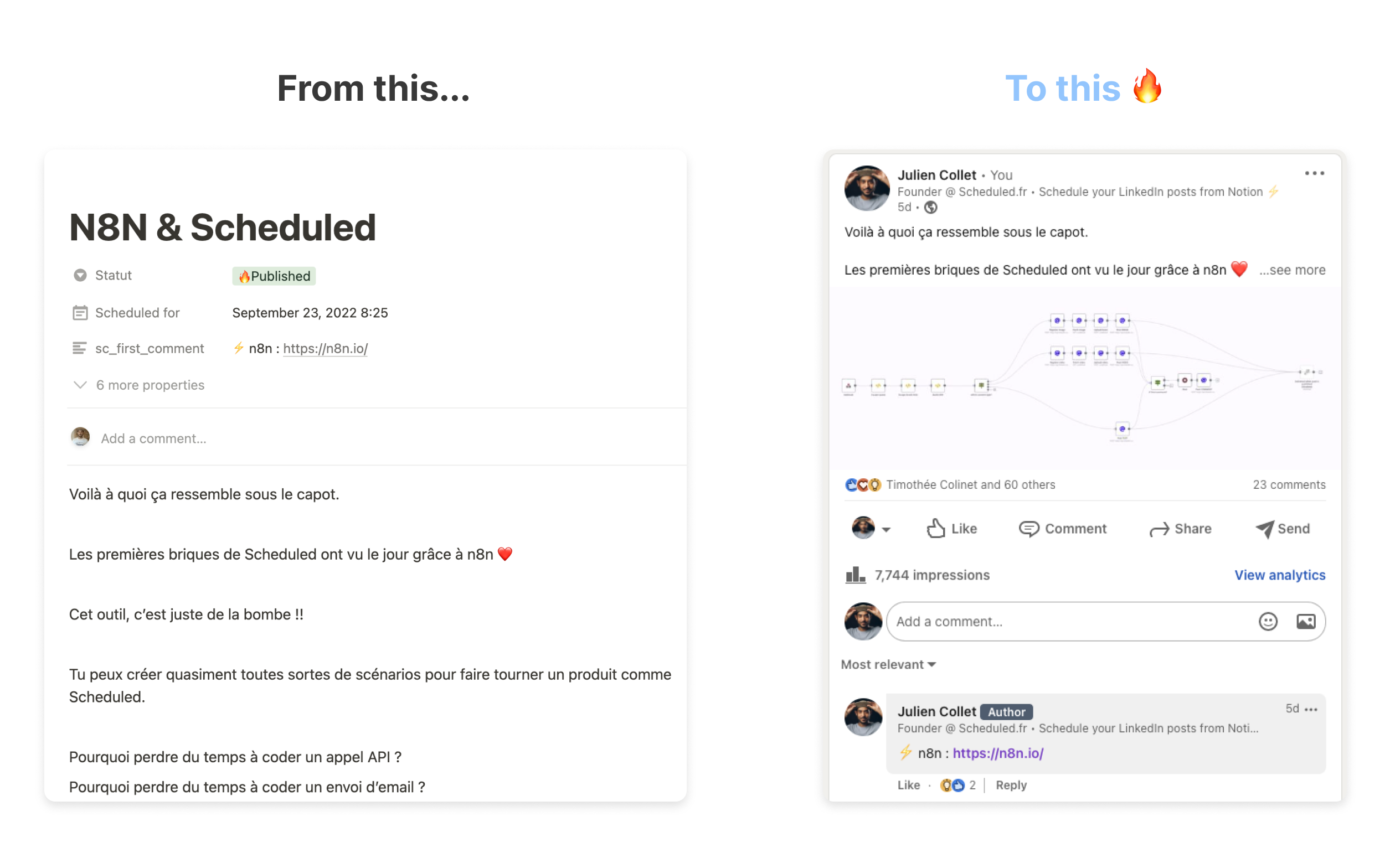 Schedule the First Comment on Your LinkedIn Posts with Notion